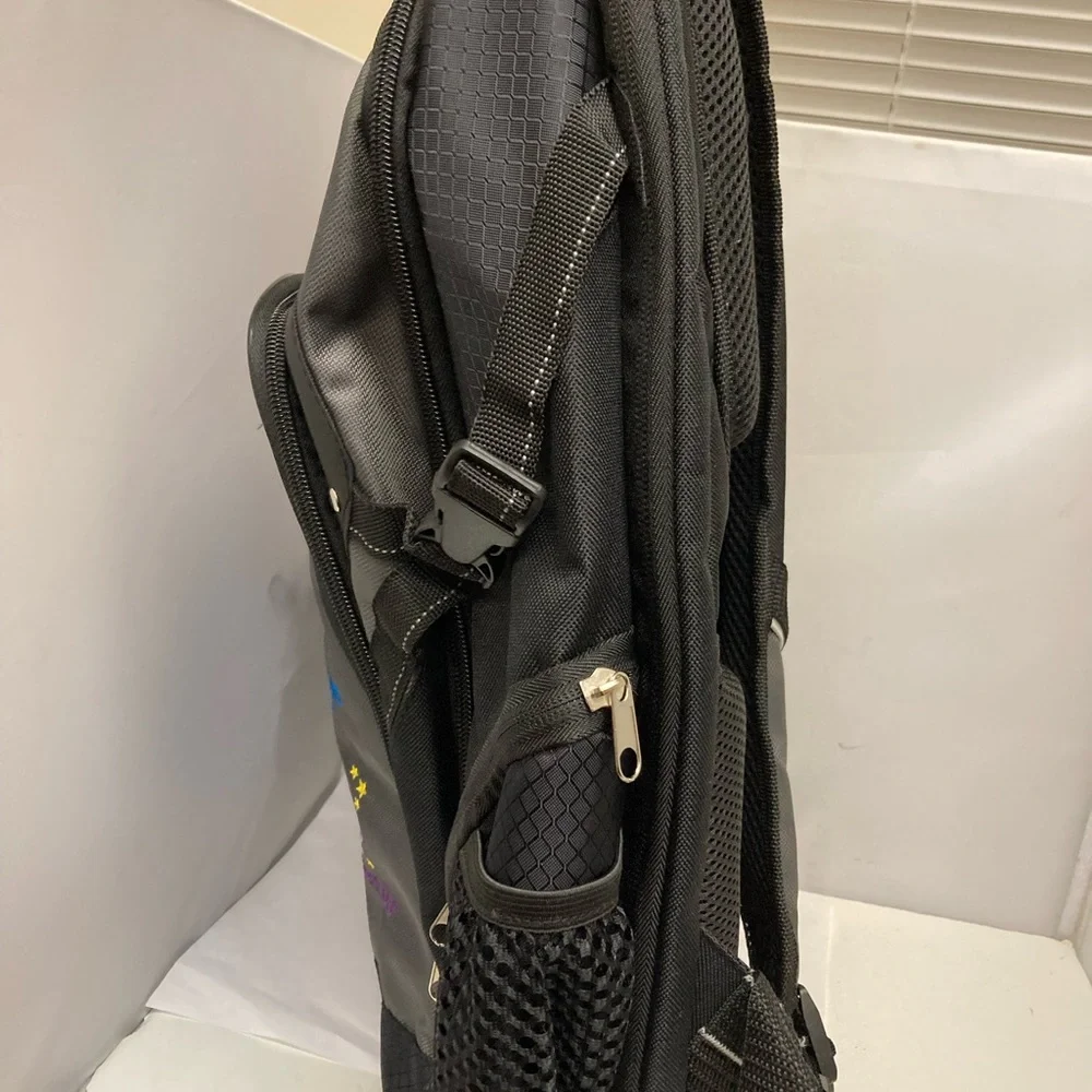 The Cheerleading Cheer Dance Worlds Girls Black Backpack 21” X 14” NWOT
